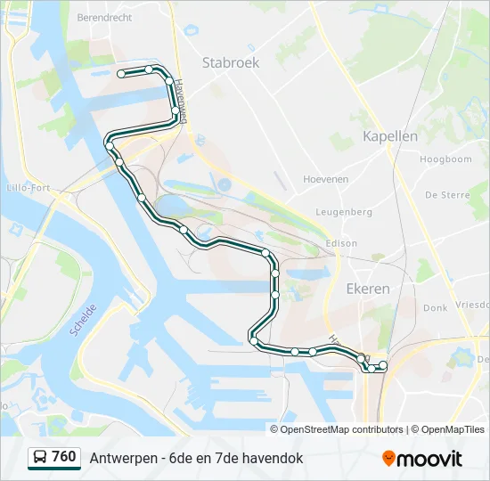 760 Bus Line Map