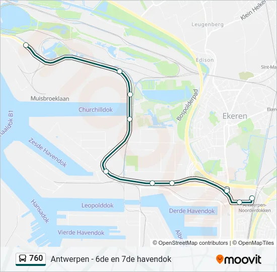 760 Bus Line Map