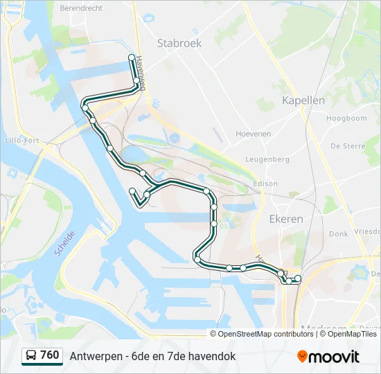 760 Bus Line Map