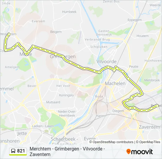821 Bus Line Map