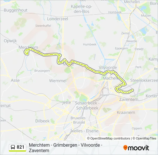821 Bus Line Map