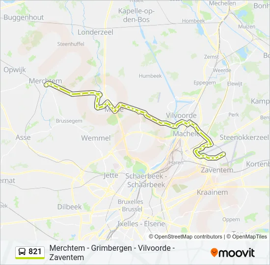 821 Bus Line Map