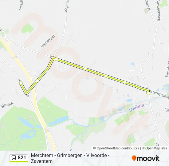 821 Bus Line Map