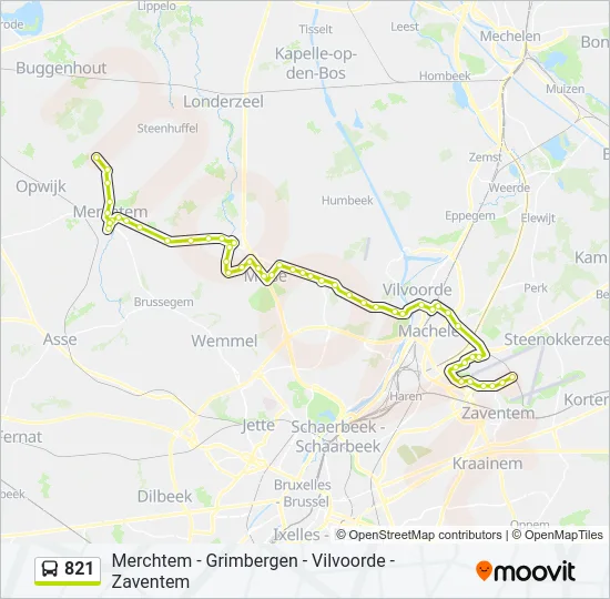 821 Bus Line Map