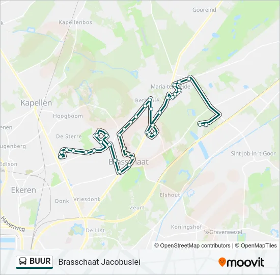 Bus BUUR lijnkaart