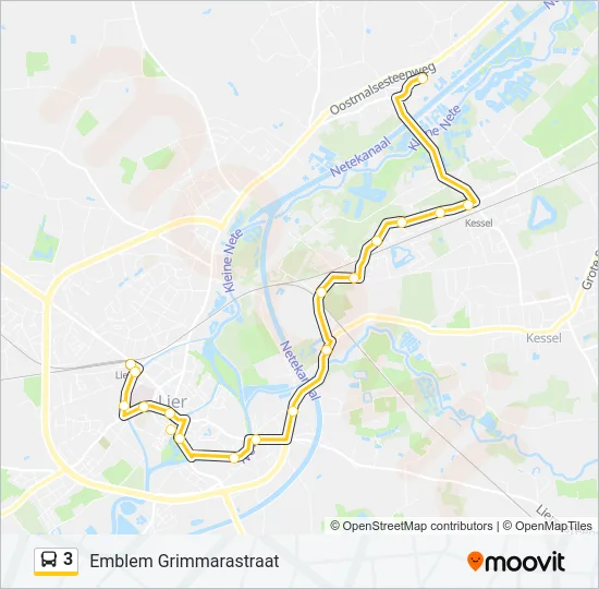 3 Bus Line Map