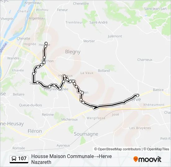 107 Bus Line Map