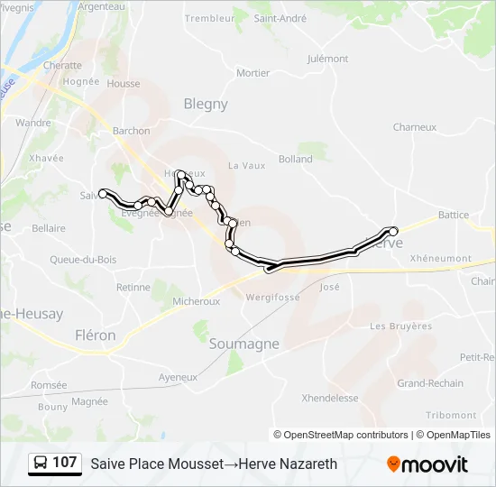107 Bus Line Map