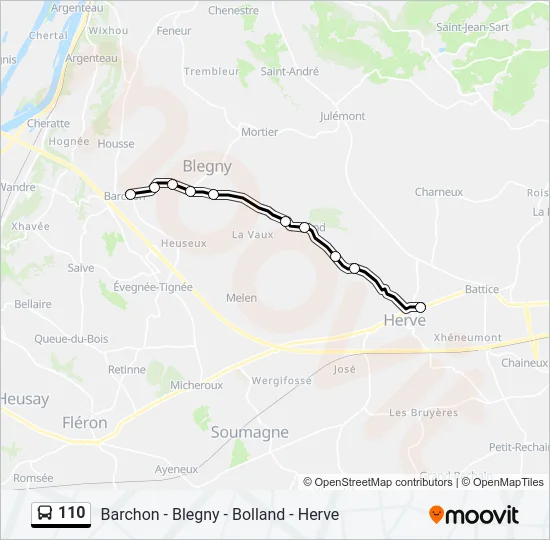 110 Bus Line Map