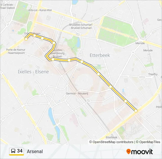 34 Bus Line Map
