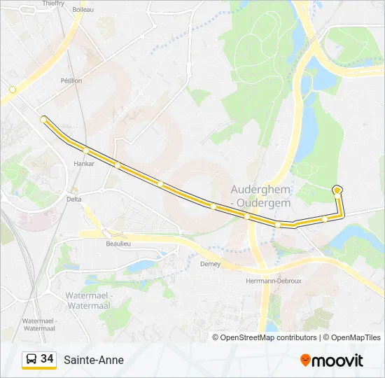 34 Bus Line Map