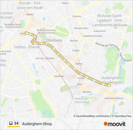 34 Bus Line Map