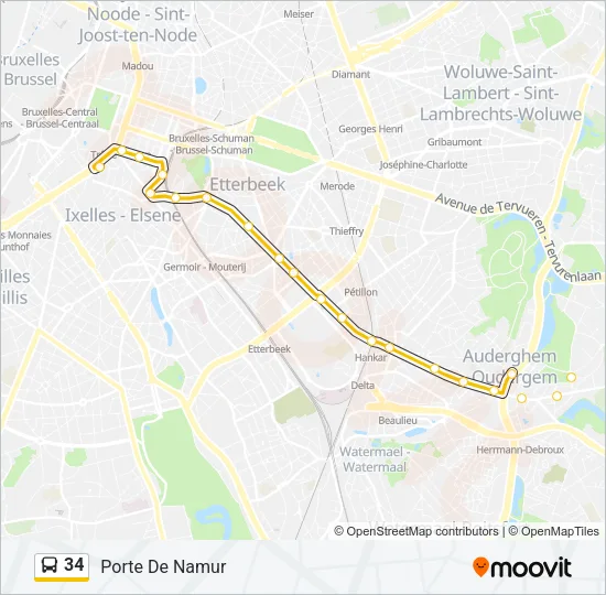 34 Bus Line Map