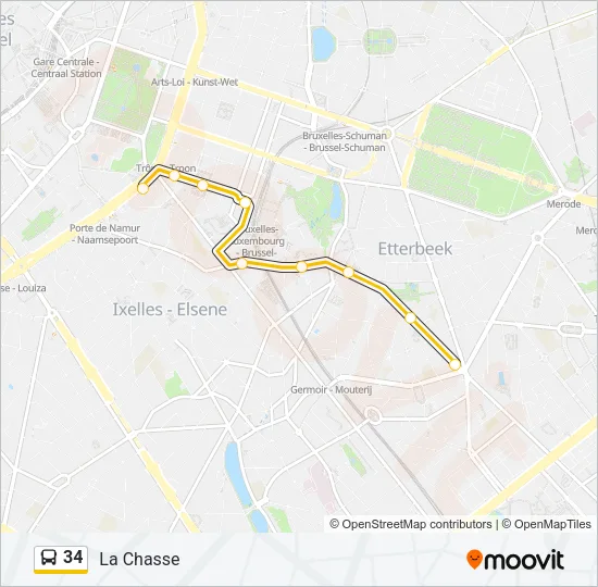 34 Bus Line Map