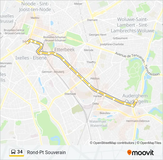 34 Bus Line Map