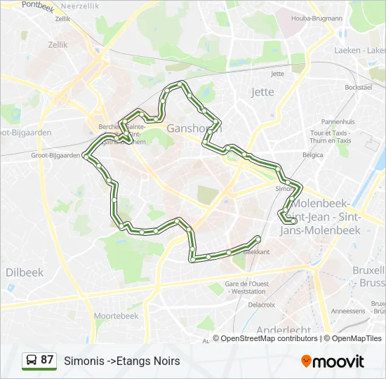 87 Bus Line Map