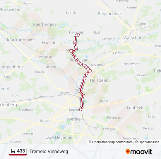 433 Bus Line Map