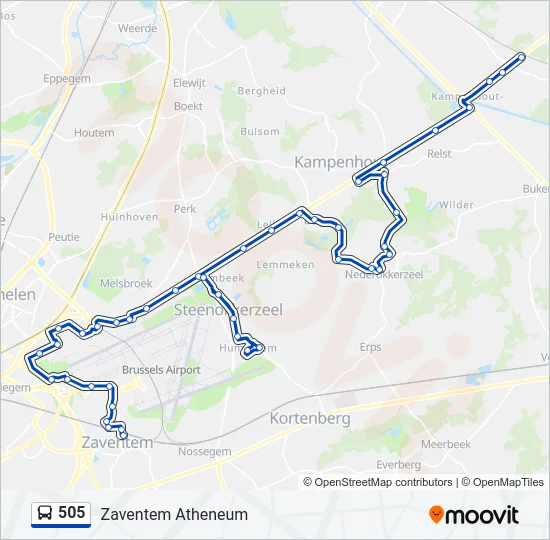 505 Bus Line Map