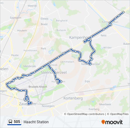 Plan de la ligne 505 de bus