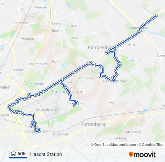 505 Bus Line Map