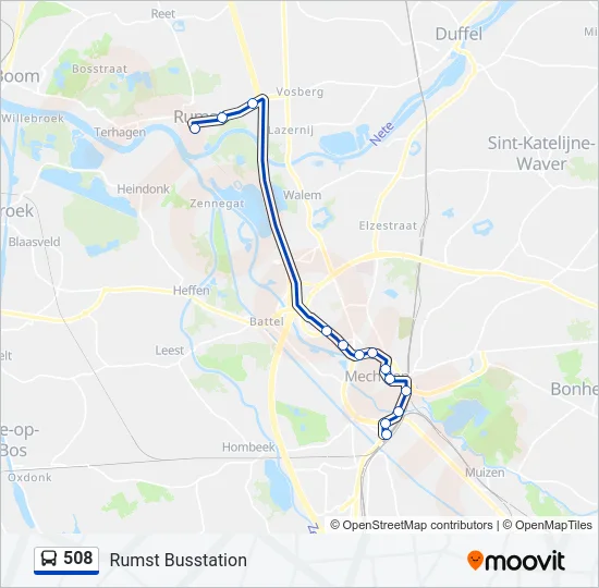 508 Bus Line Map
