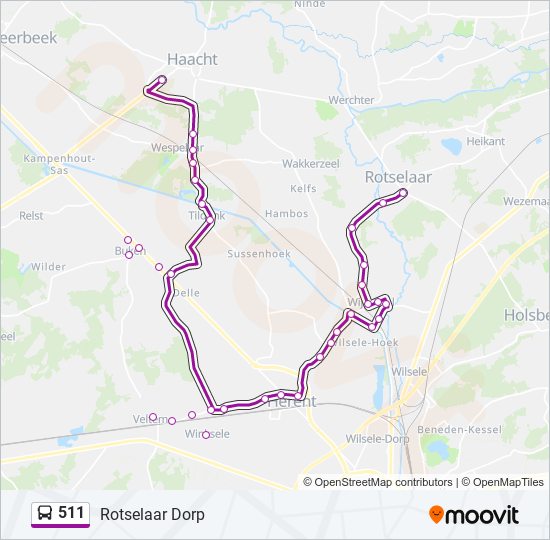 Plan de la ligne 511 de bus