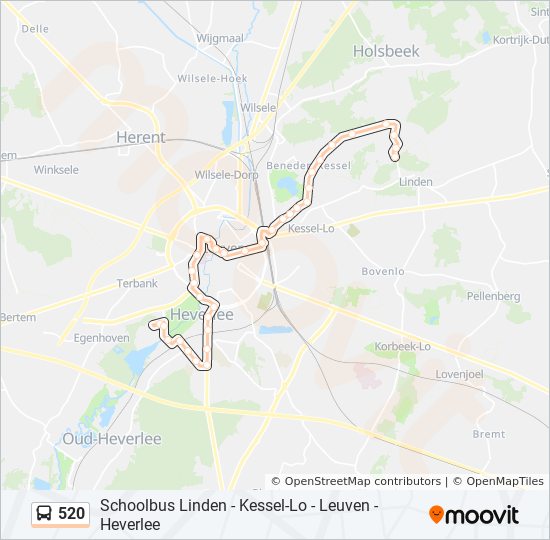 Plan de la ligne 520 de bus