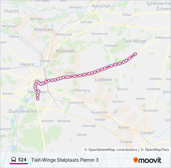 524 bus Line Map