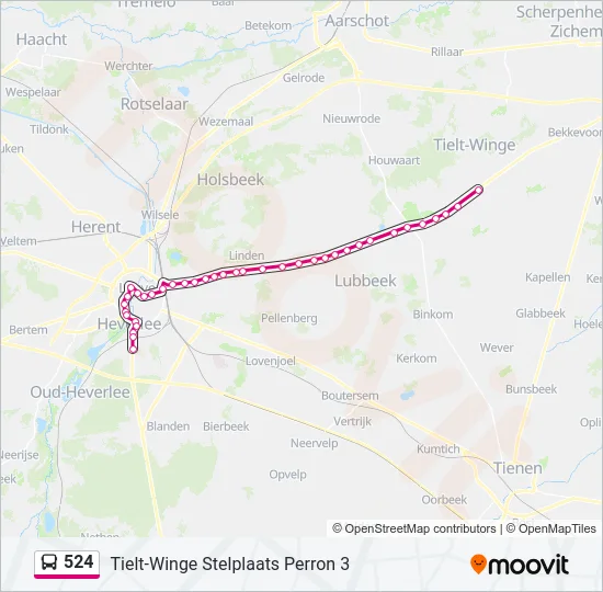 524 Bus Line Map