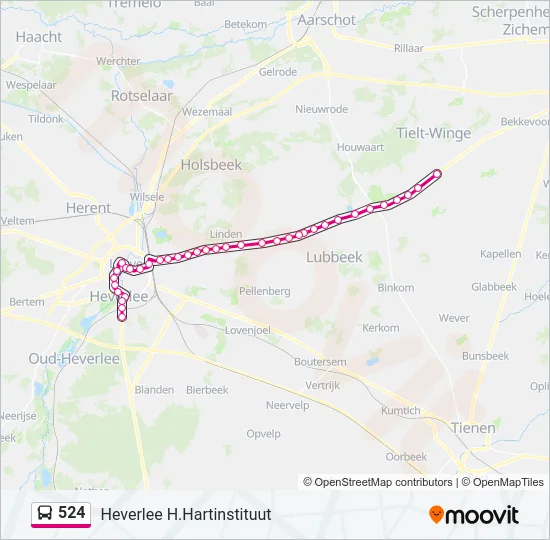 524 Bus Line Map
