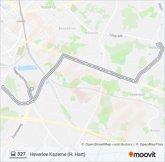 527 bus Line Map