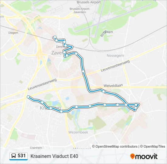 531 Bus Line Map