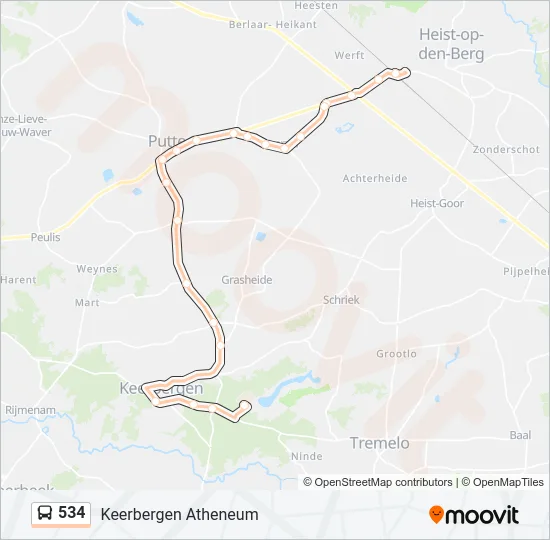 534 Bus Line Map