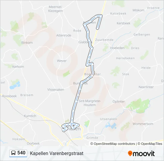 540 Bus Line Map