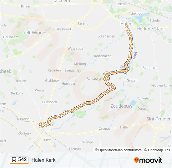 542 Bus Line Map