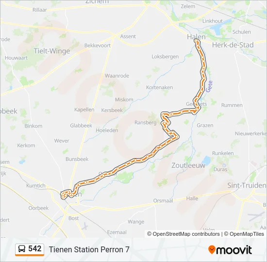 542 Bus Line Map