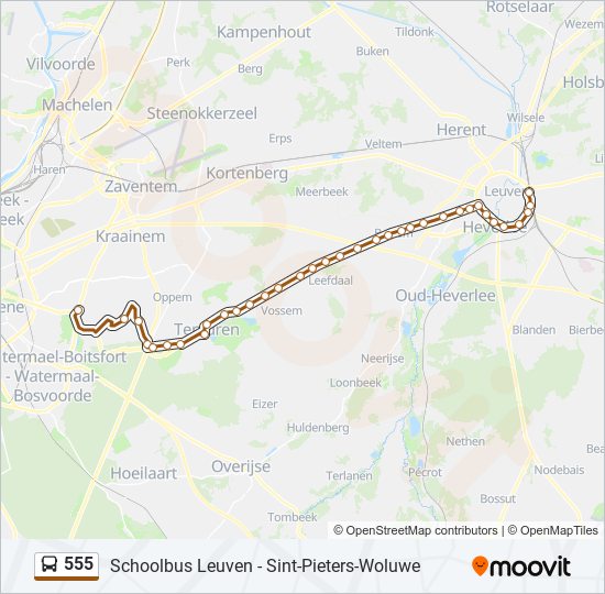 Plan de la ligne 555 de bus