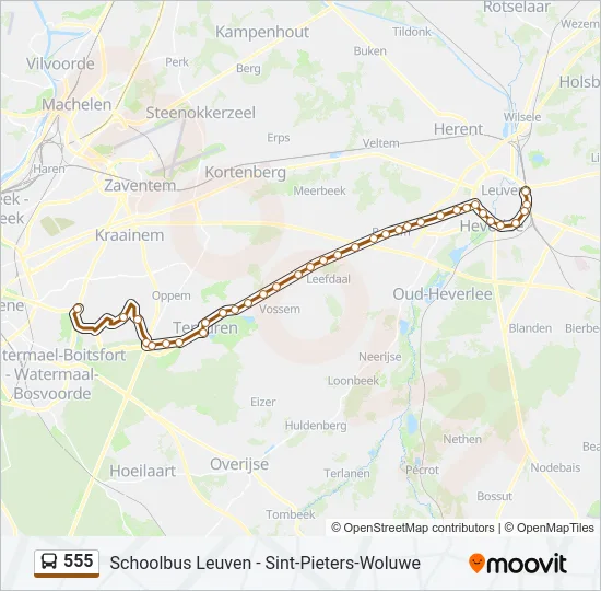 555 Bus Line Map