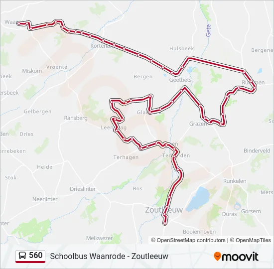 560 Bus Line Map