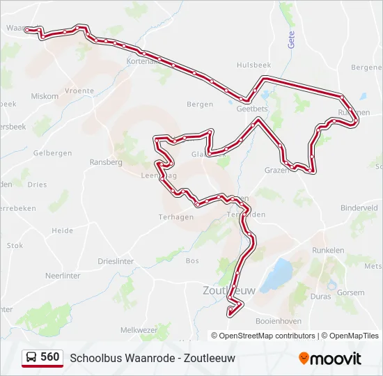 560 Bus Line Map