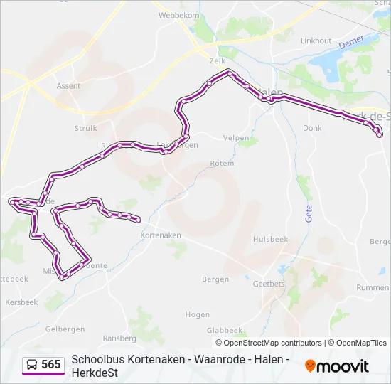 565 Bus Line Map