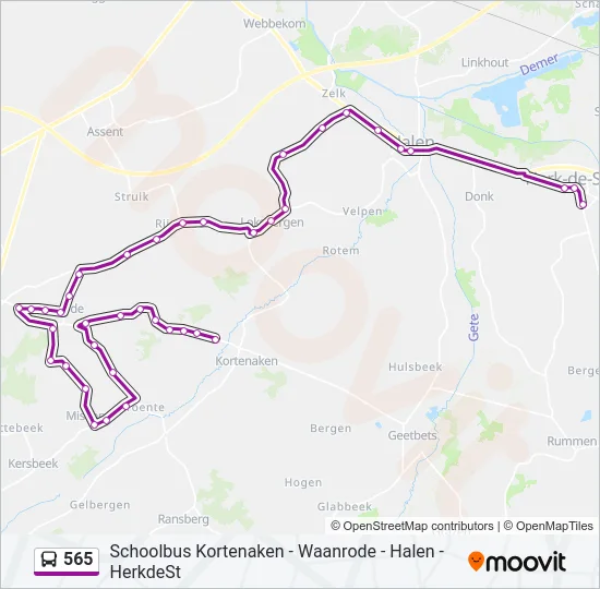 565 Bus Line Map