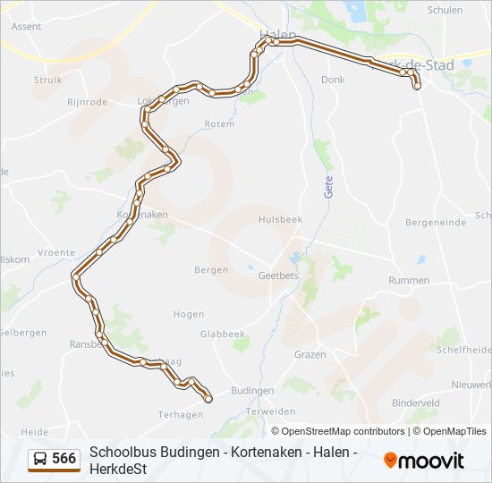 566 bus Line Map