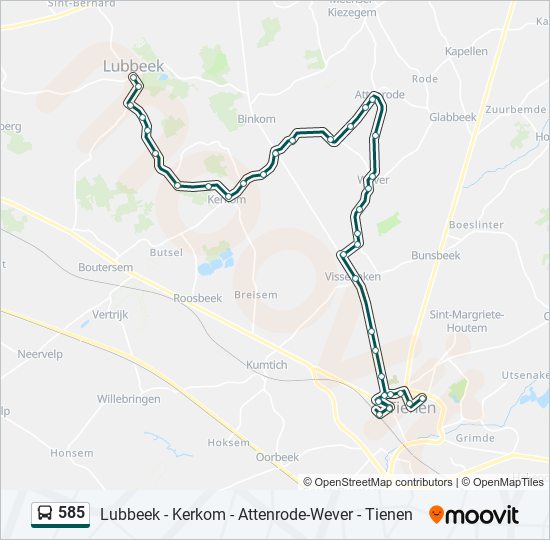 585 bus Line Map