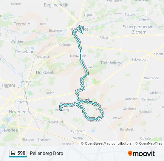 Plan de la ligne 590 de bus