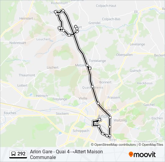 292 bus Line Map