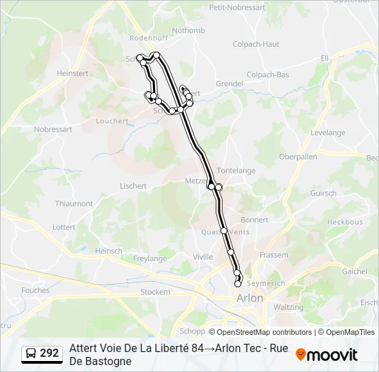 292 Bus Line Map