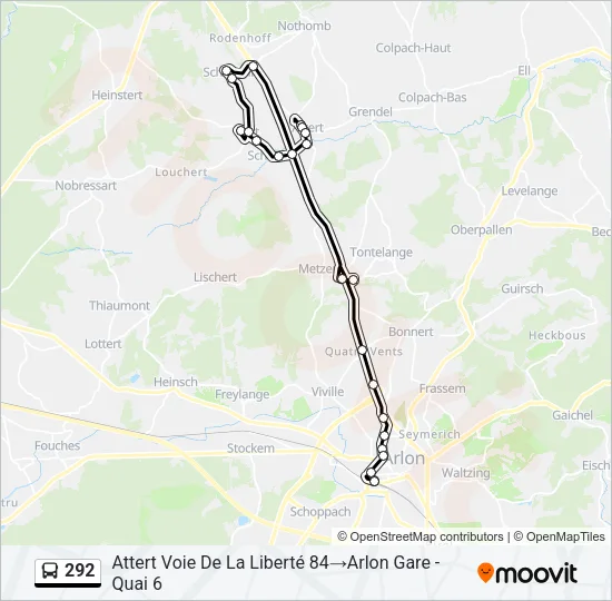 292 Bus Line Map