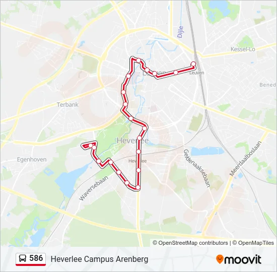 586 Bus Line Map