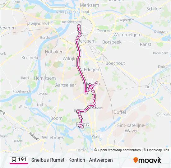 191 Bus Line Map